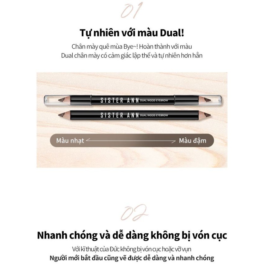 [SISTER ANN] DUAL WOOD EYEBROW (2 Colors) | BigBuy360 - bigbuy360.vn