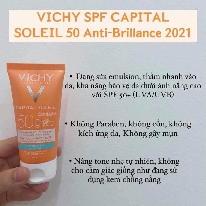 (mẫu mơi) Cam kết Auth Kem chống nắng Vichy Pháp