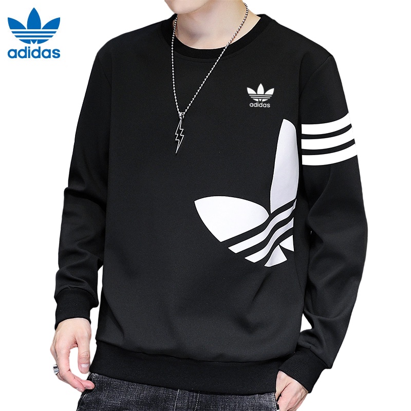 Áo Sweater Adidas Tay Dài Cổ Tròn Dáng Rộng Trẻ Trung Năng Động Cho Nam