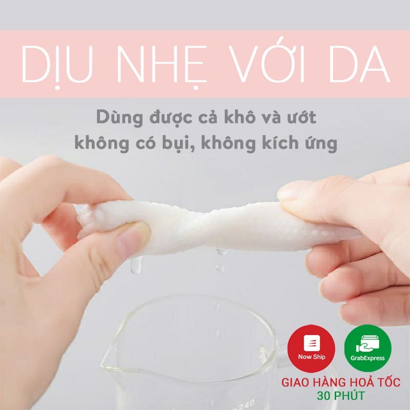 Khăn Lau Mặt Dùng 1 Lần - Tẩy Trang- Lau Khô/Lau Ướt Đa Năng ANIMERRY Natural Cao Cấp