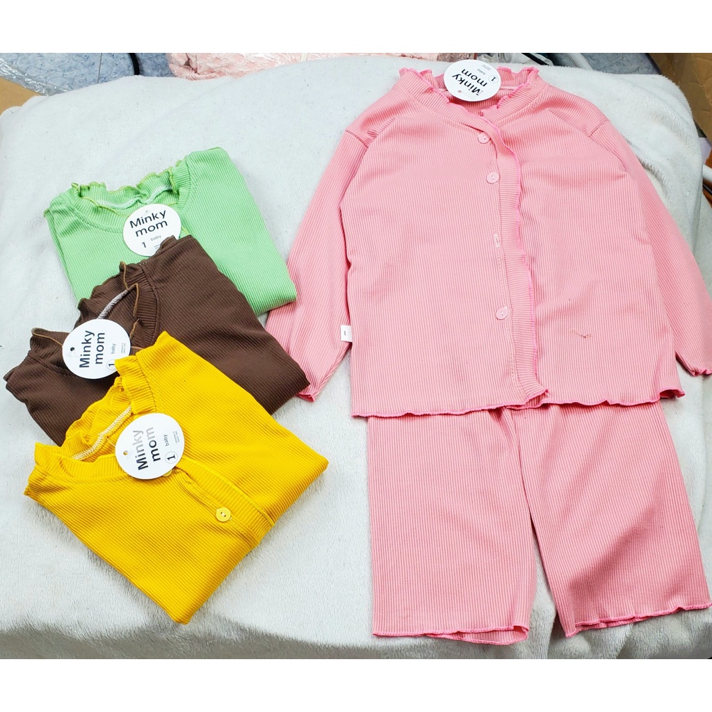 Bộ dài tay bé gái tăm lạnh bánh bèo , bộ thu đông bé gái mềm đẹp dễ thương 8 -20kg