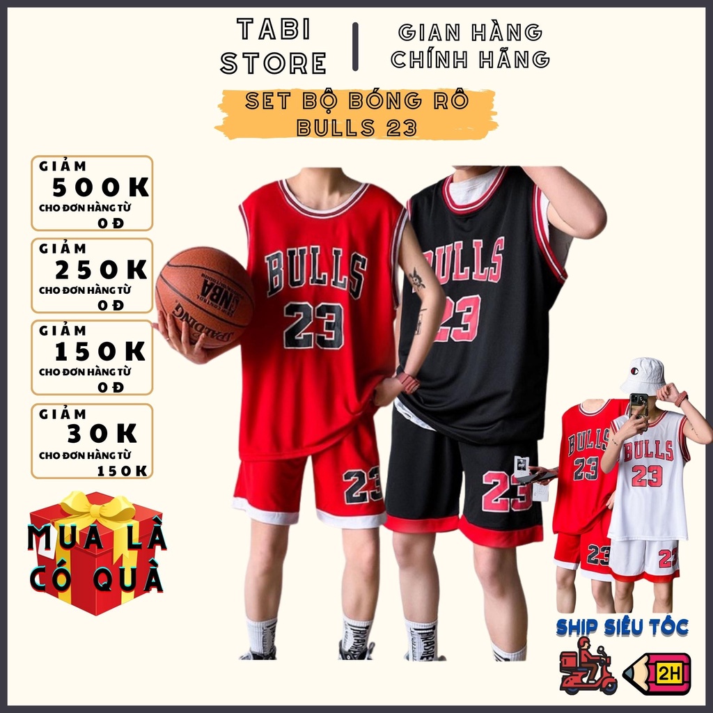 Set bộ thể thao bóng rổ chất lưới - Bulls 23