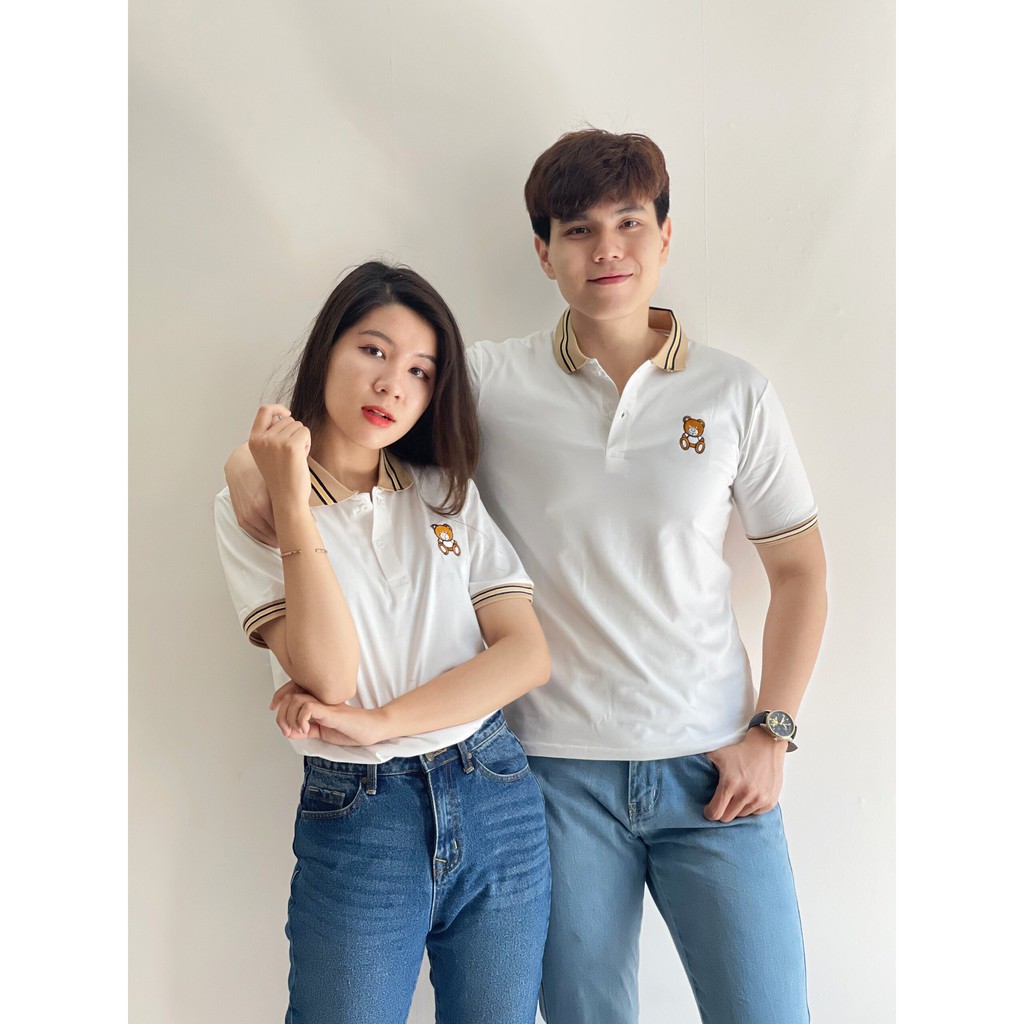 Áo thun nam nữ POLO vải cotton cao cấp ngắn tay in hình chú gấu cực sang trọng - TT14 | BigBuy360 - bigbuy360.vn