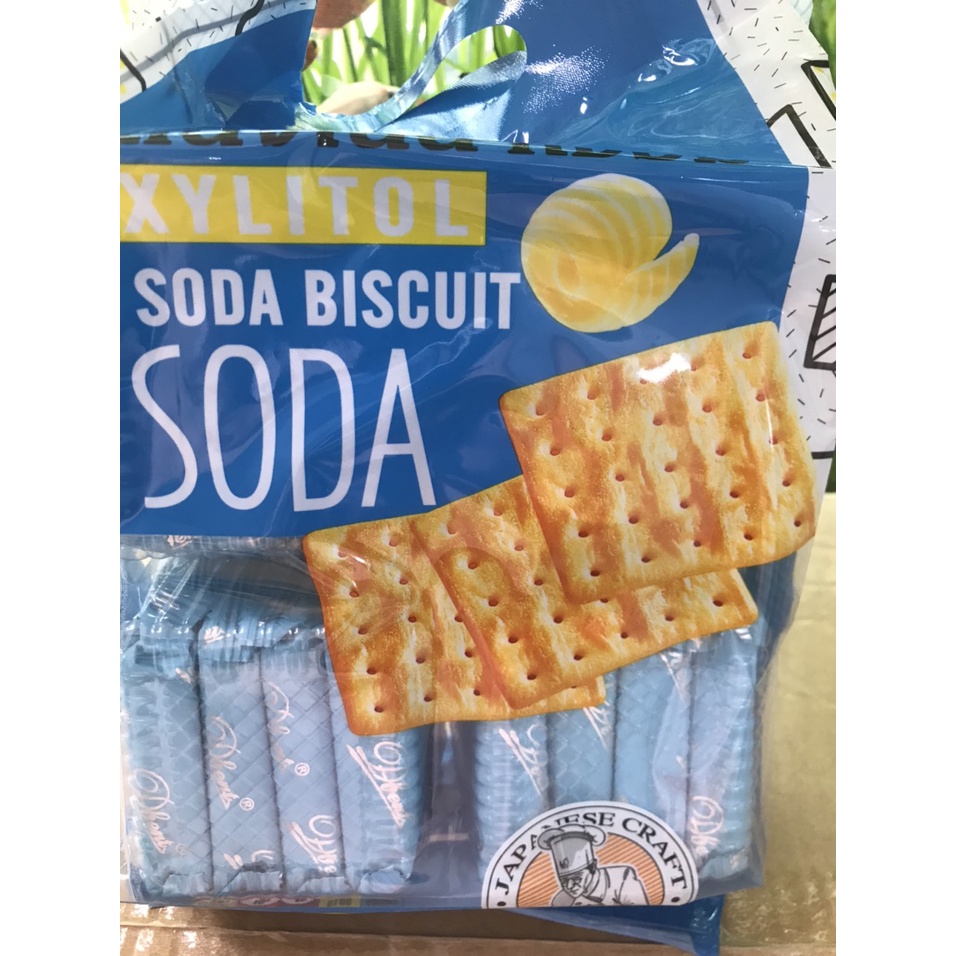 Bánh Quy Ăn Kiêng Dbent Soda Biscuit Vị Xylitol (Gói 400g - xanh)