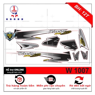 Tem rời dán xe wave nhỏ đời đầu S110 trắng đen - Bi Decal