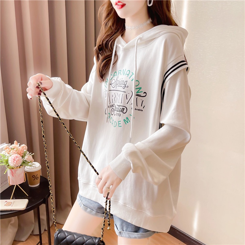 Áo hoodie mỏng giả hai lớp IELGY phong cách trẻ trung thời trang cho nữ