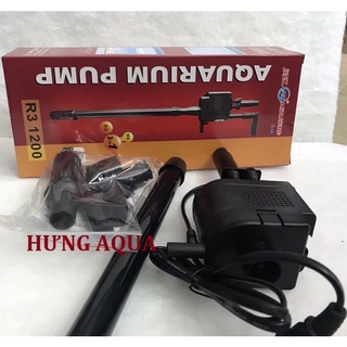 Máy bơm nước hồ cá, máy bơm chìm R3 1000/ 1200 đa năng 3 trong 1: vừa bơm, lọc và thổi oxy chạy êm, bền, tiết kiệm điện