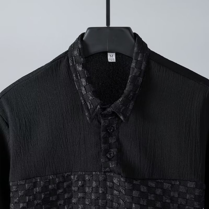 Áo Thun polo Tay Ngắn Dáng Rộng Cài Nút Thoáng Khí Thoải Mái Phong Cách Hip Hop Đường Phố Nhật Bản Cho Nam Cỡ M-3XL