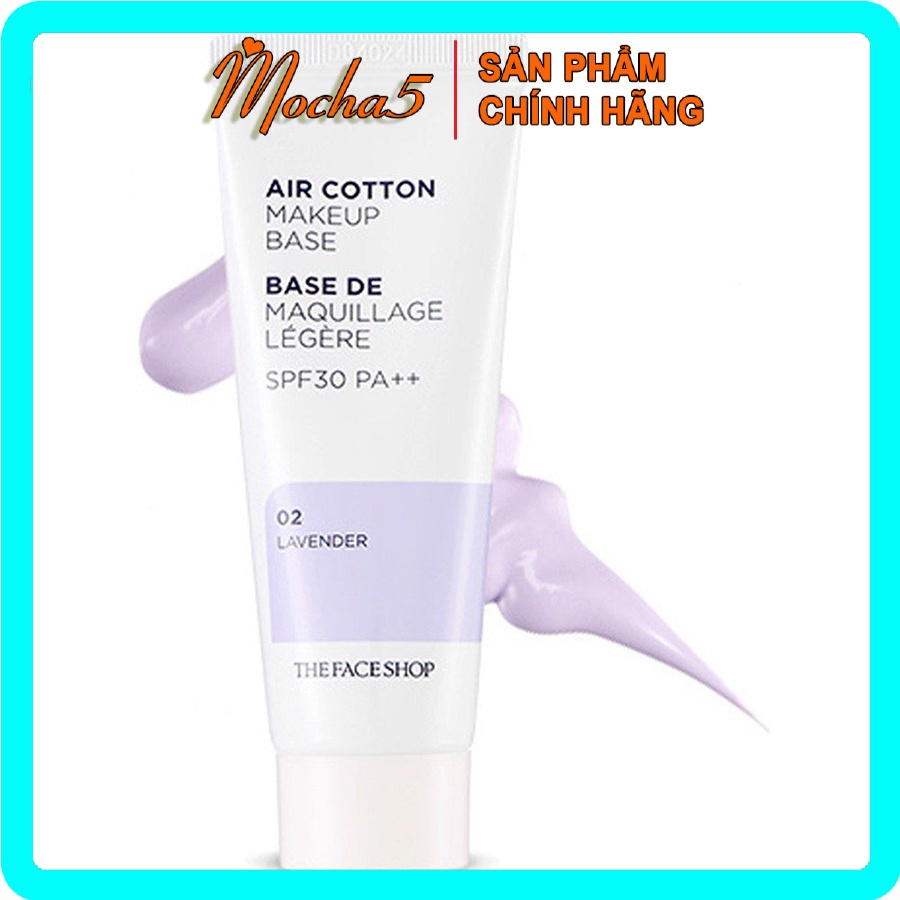 Kem lót The Face Shop Air Cotton Makeup Base TFS SPF30 PA++ 40ml kiềm dầu và hiệu chỉnh tông da