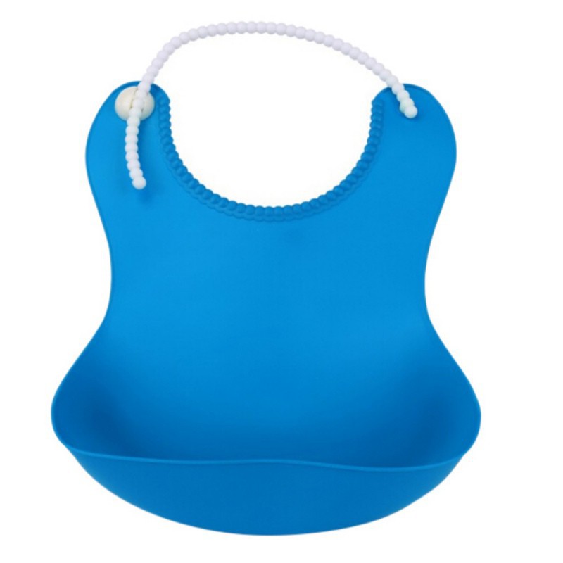 Yếm ăn em bé bằng silicon chống nước nhiều màu sắc dễ thương