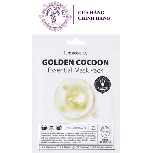 Mặt nạ dưỡng ẩm, sáng da, cải thiện nếp nhăn La Bonita Golden Cocoon Essential Mask Pack 20g