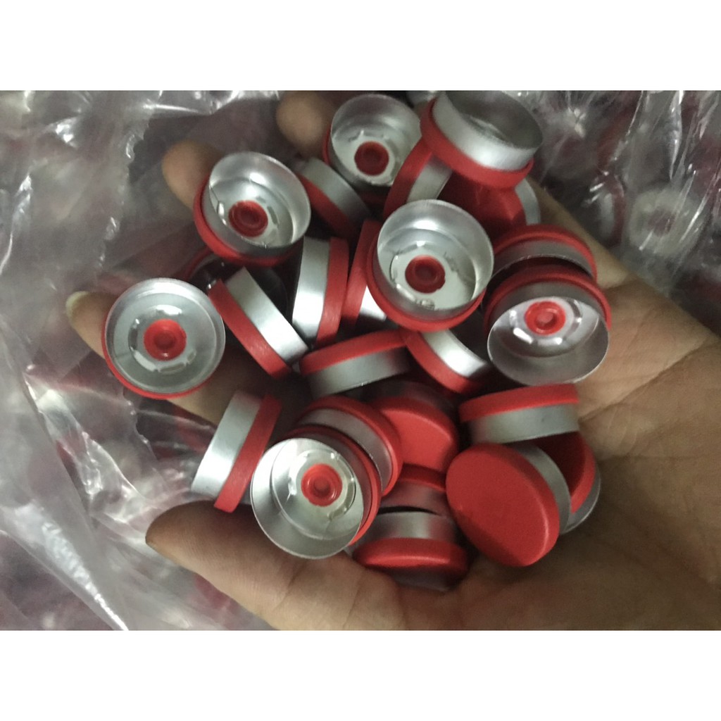 Combo 100 nắp nhôm nhựa chai thủy tinh, chai bi, chai vacxin, nắp nhôm chai lọ 20mm