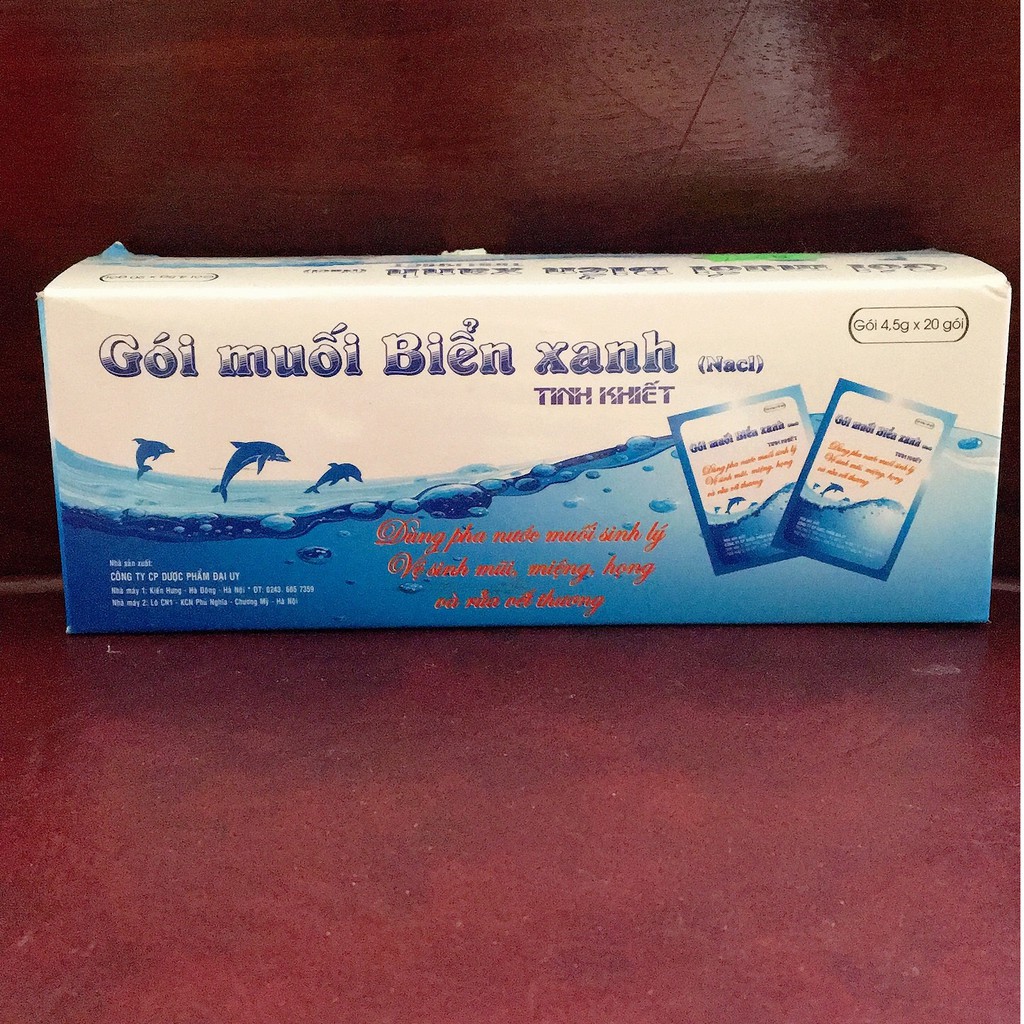 Gói muối biển xanh rửa mũi (Hộp 20 gói)