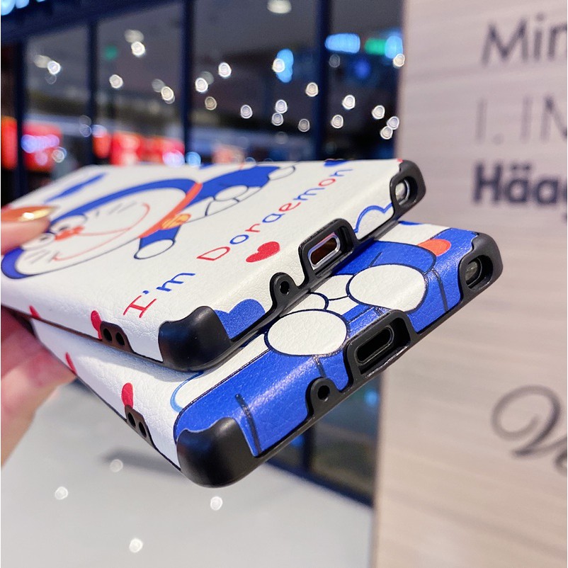 Ốp điện thoại da nhám mềm hình Doraemon cho iPhone 12 Pro Max Mini 11 Pro Max X XS XR 7 8 Plus 6 6S Plus 5 5S SE2 2020