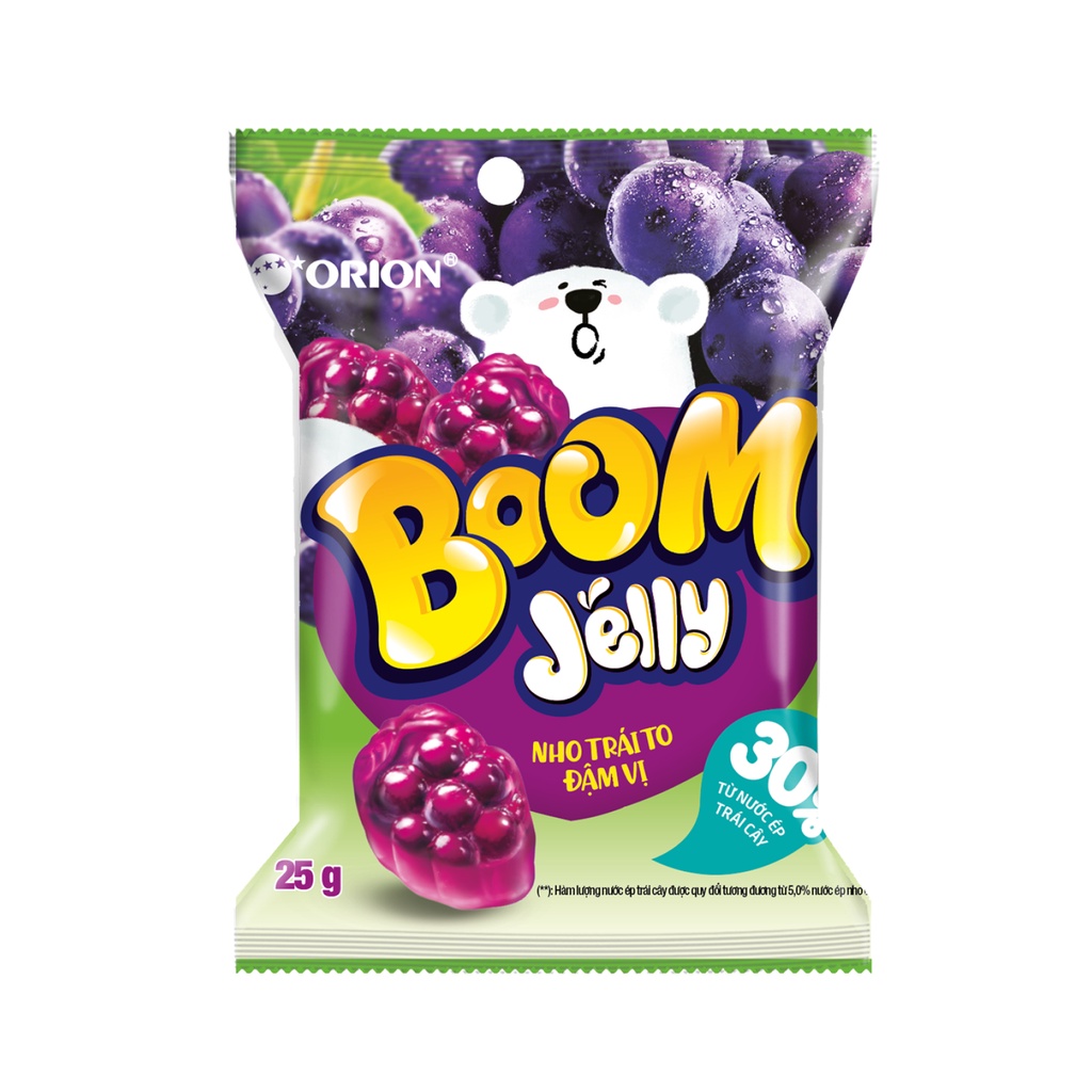Dây 10 gói kẹo dẻo Orion Boom Jelly 25gr các vị