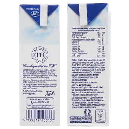 THÙNG 48 HỘP SỮA TH TRUE MILK 180ML CÁC VỊ (48 HỘP x180ML)