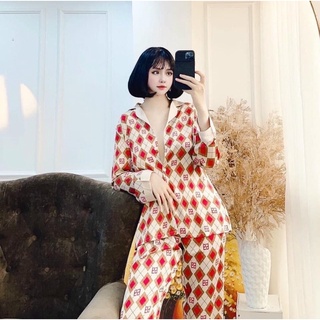 BỘ PIZAMA LỤA XƯƠC CAO CẤP TIỂU THƯ