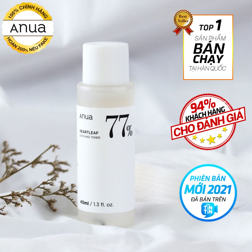 Nước cân bằng da ANUA 77% Heartleaf Soothing Toner 40ml