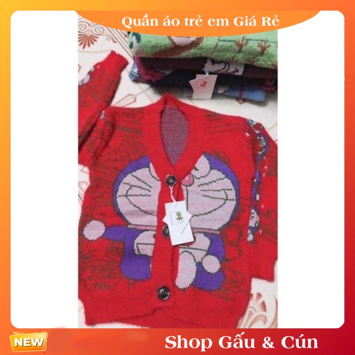 Áo khoác cadigan len lông thỏ cho bé trai bé gái hàng Quảng Châu new 100% dệt cao cấp 23-24kg