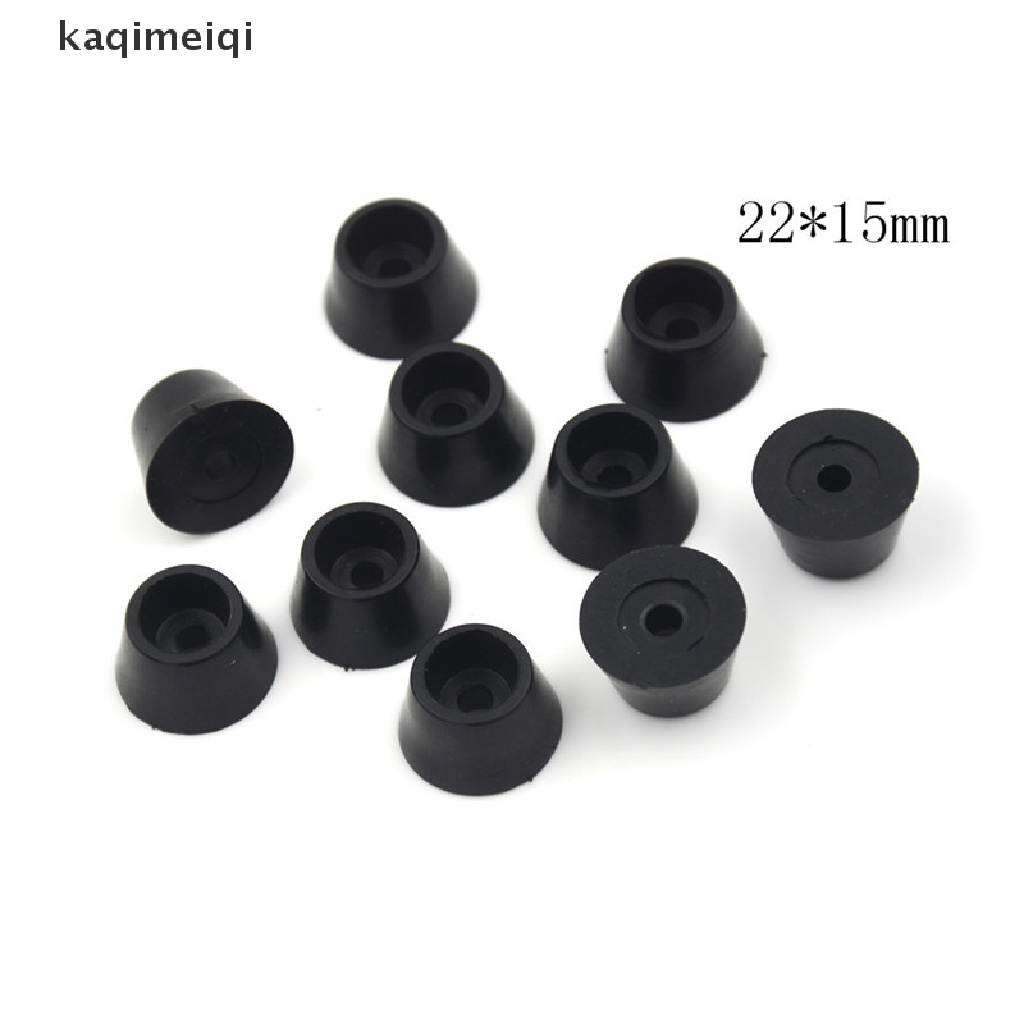 [KAQ] 10Pcs Black Rubber Round Cabinet Instrument Case Feet Foot Circular Bumpers Pads GJL