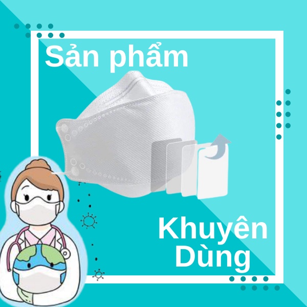 [1 Tặng 10] Khẩu trang KF94 kháng khuẩn - khẩu trang cá Kháng Khuẩn Chống Bụi Mịn - Dây đeo khẩu trang chống đau tai