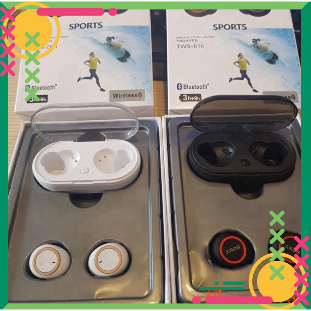 [FREE SHIP] 💥[HÀNG CHÍNH HÃNG] 💥Tai Nghe Bluetooth Sony Sport TWS-D76  Bluetooth 5.0 Thế Hệ Mới Âm thanh Cực Hay 💥SIÊ