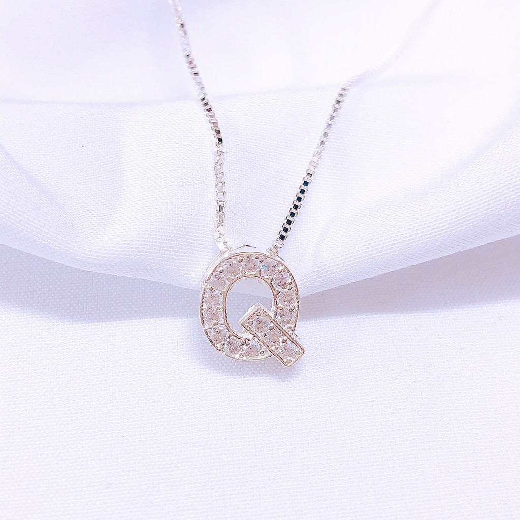 Dây chuyền mặt chữ cái cực xinh ảnh thật đủ mặt chữ / JQN cam kết bạc thật kèm bảo hành