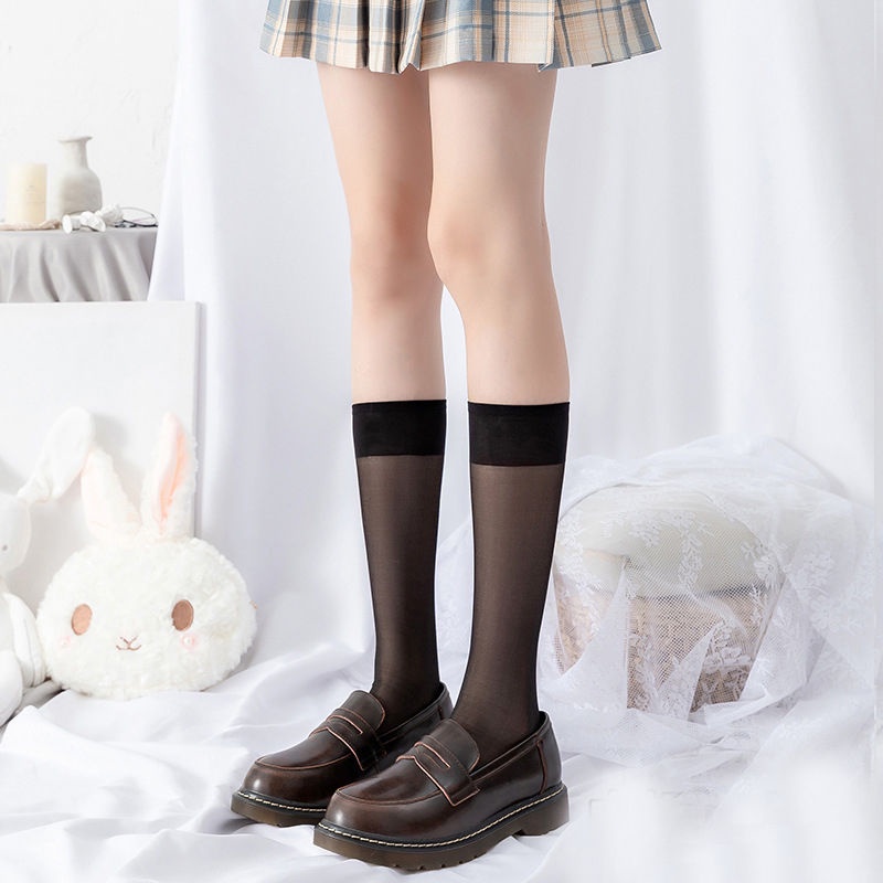 Hàn quốc JK Lolita tất đùi mỏng/tất giấy đầu gối/tất cổ cao ren/tất cao cổ lưới