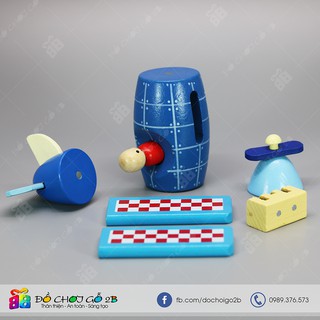 Đồ chơi gỗ Mô hình tên lửa - máy bay lắp ghép