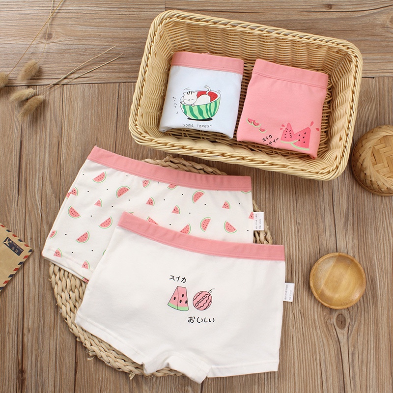 Set 4 Quần Lót Boxer 95% cotton 5% Cho Bé Gái
