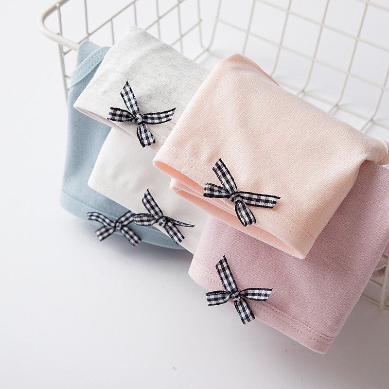 Quần lót nữ COTTON MÀU TRƠN đính nơ/cạp chéo trẻ trung mềm mịn thoáng mát giao mẫu ngẫu nhiên