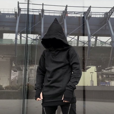 Áo hoodie mũ nhọn, họa tiết viền tưa, độc đáo, chất nỉ ấm, giữ nhiệt tốt