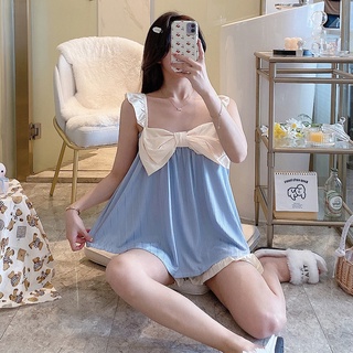 Bộ đồ ngủ 2 dây có nơ