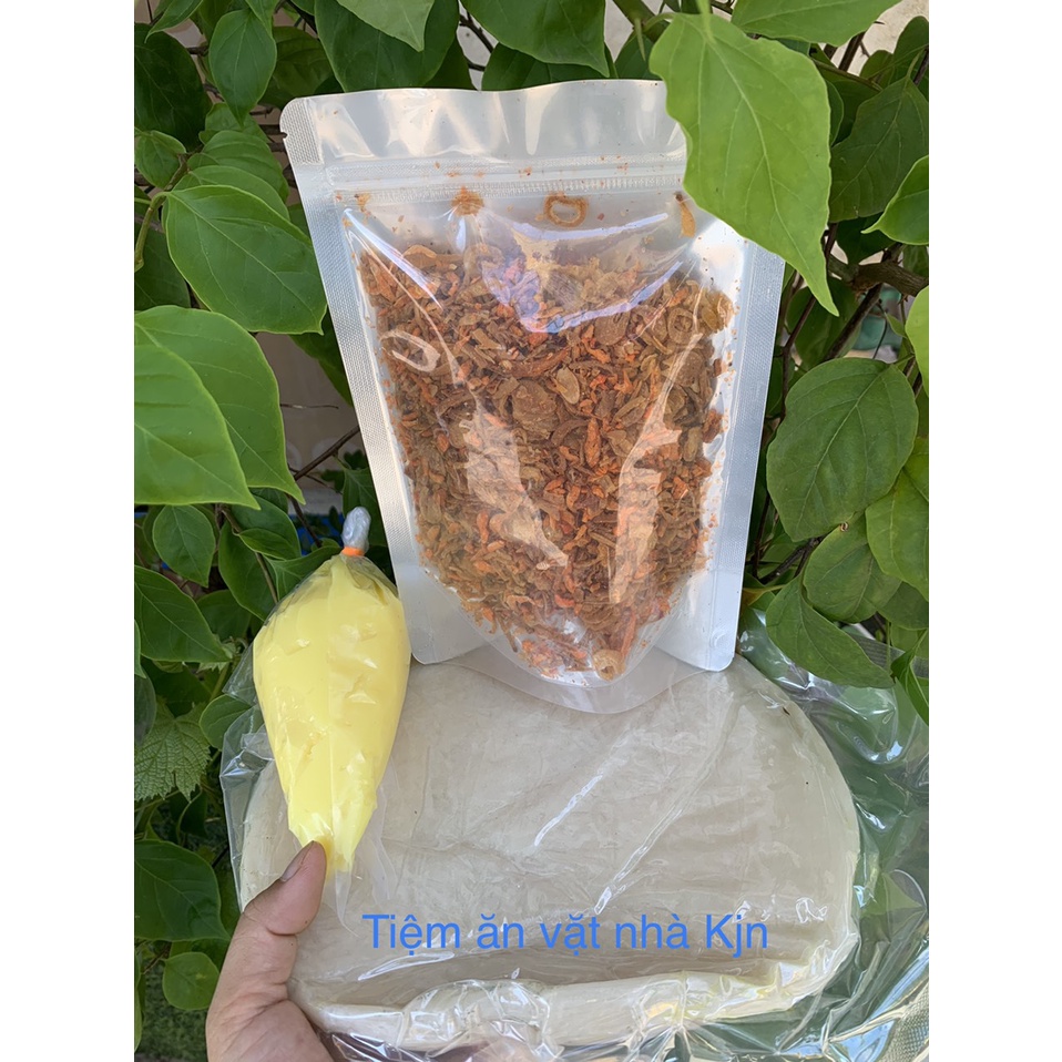 COMBO 200G BÁNH TRÁNG PHƠI SƯƠNG + MUỐI TÔM HÀNH PHI TẶNG KÈM BƠ