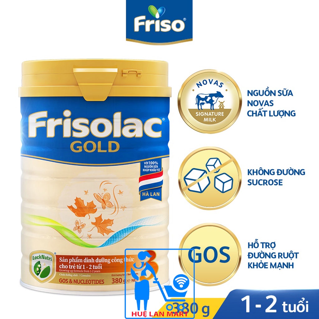 [CHÍNH HÃNG] Sữa Bột Friesland Campina Frisolac Gold 3 - Hộp 380g (Nhà khám phá nhí, sản phẩm dinh dưỡng công thức)