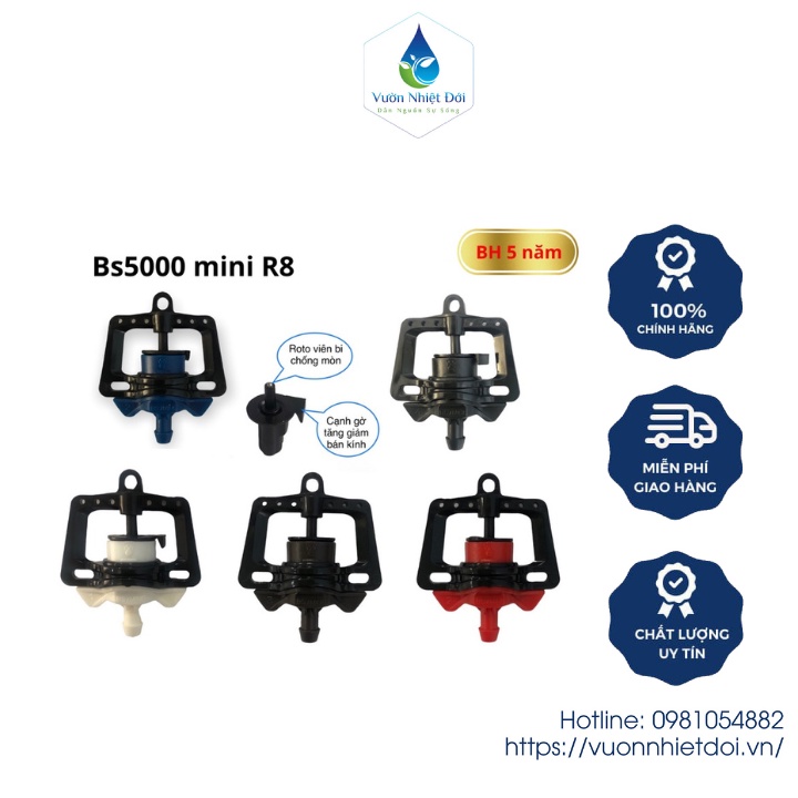 Bộ 10 Bs5000 Mini R8 – Chuyên Dụng Cho Vườn Cây Ăn Trái Lâu Năm, Vườn Hoa Màu Và Rau Củ Quả - BH 5 Năm