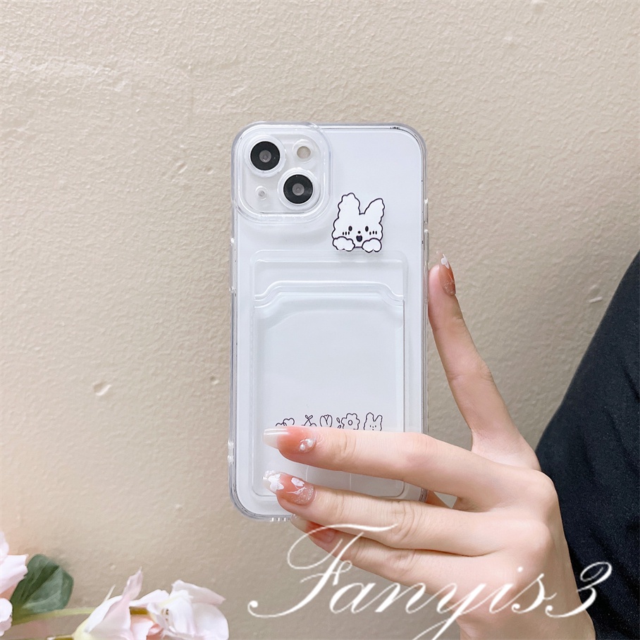 Ốp Điện Thoại TPU Mềm Trong Suốt Có Ngăn Đựng Thẻ Cho IPhone 14 13 12 11 Pro Max X XR Xs Max 8 7 Plus SE 2020