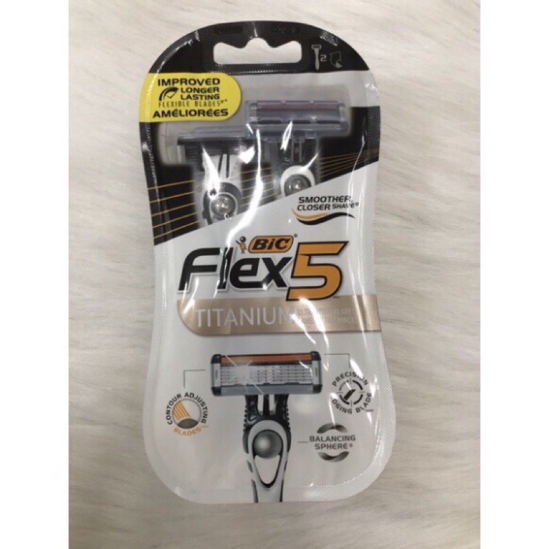 👉Dao cạo râu BIC Flex 5 Men's 5 Blade, Razors, 2-count- New In - mỹ 🇺🇸 ``