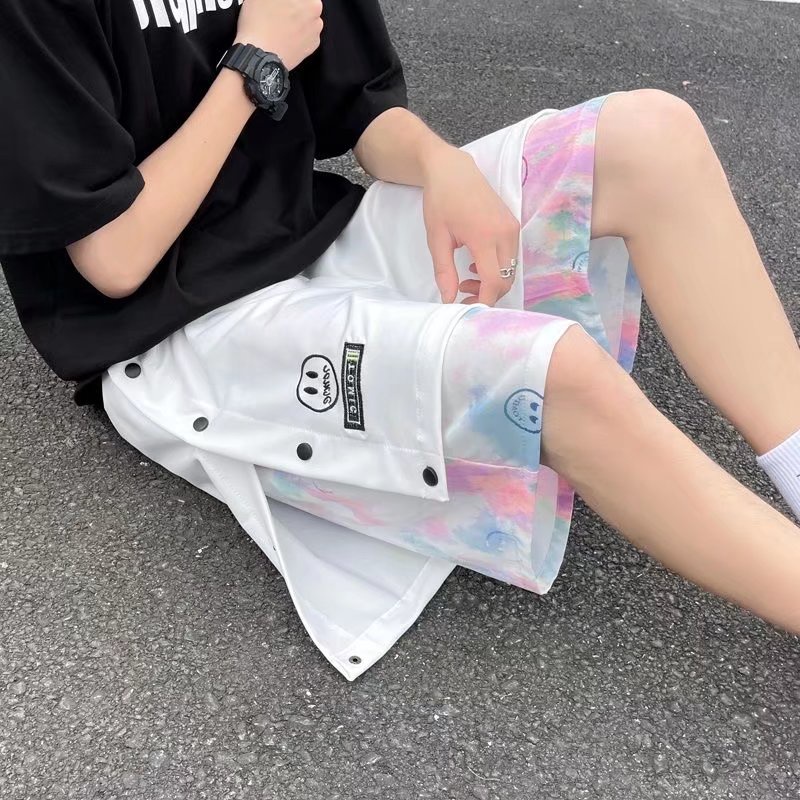 Quần Short Thể Thao Bóng Rổ Giả Hai Lớp Dáng Rộng Phối Màu Nhuộm Thời Trang Mùa Hè Cho Nam