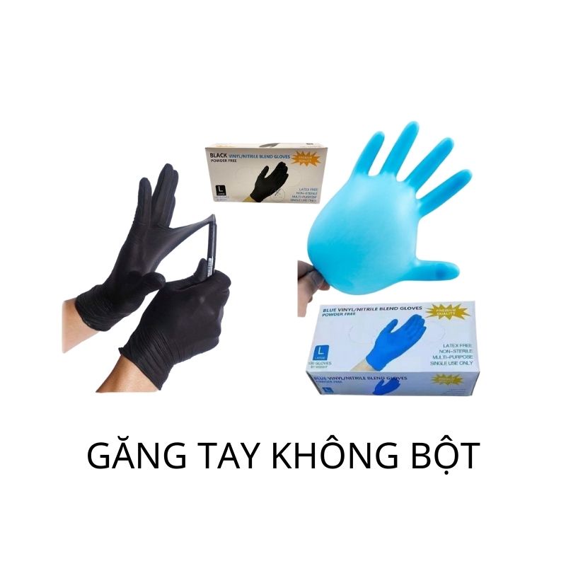 Găng tay y tế phun xăm không mùi không bột có nhám dẻo dai bao ôm tay chất liệu cao su cao cấp (Hộp 100 cái)