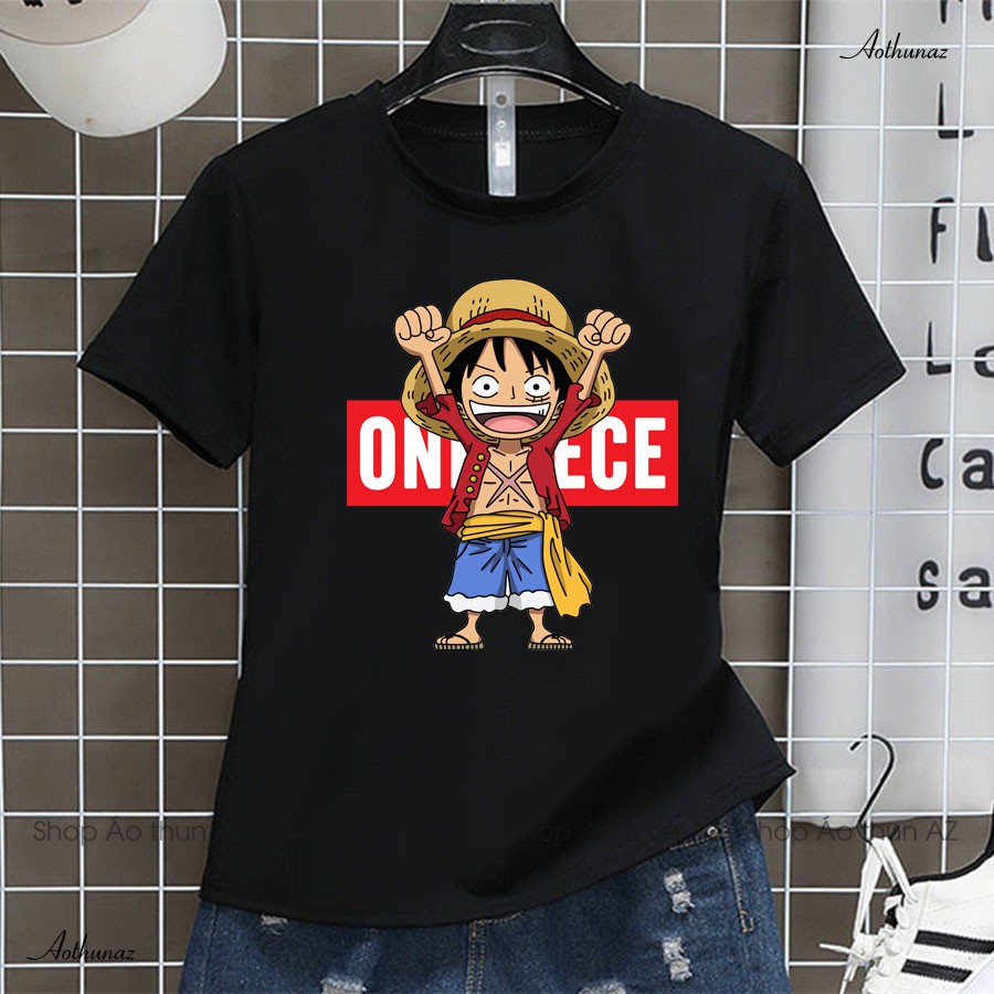 Áo thun Anime One Piece Luffy độc đáo màu đen và trắng - Vải Cotton Thái M2444