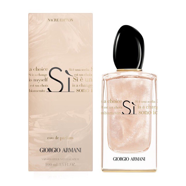 lananhle2019 - Nước hoa nữ Sì NACRE EDITION eau de parfum 100ml - các hạt ánh nhũ ngọc chai lộng lẫy trên da