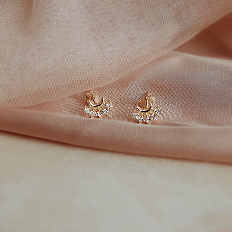 Bông tai Bạc 925 mạ Vàng 14K / LP-E203