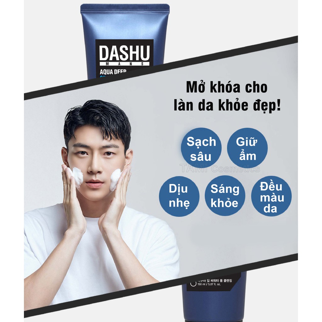 Kem chống nắng DASHU dạng gel 50ml và sữa rửa mặt nam 30ml Sản phẩm chính hãng không cồn cho nam từ Hàn Quốc TM-KS01