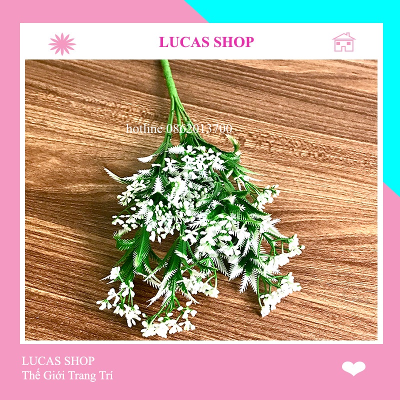 Cành Giả- Cành Điểm Hạt Gạo 32cm 7 Nhánh Trang Trí Nhà Cửa, Decor Lọ Hoa Siêu Xinh