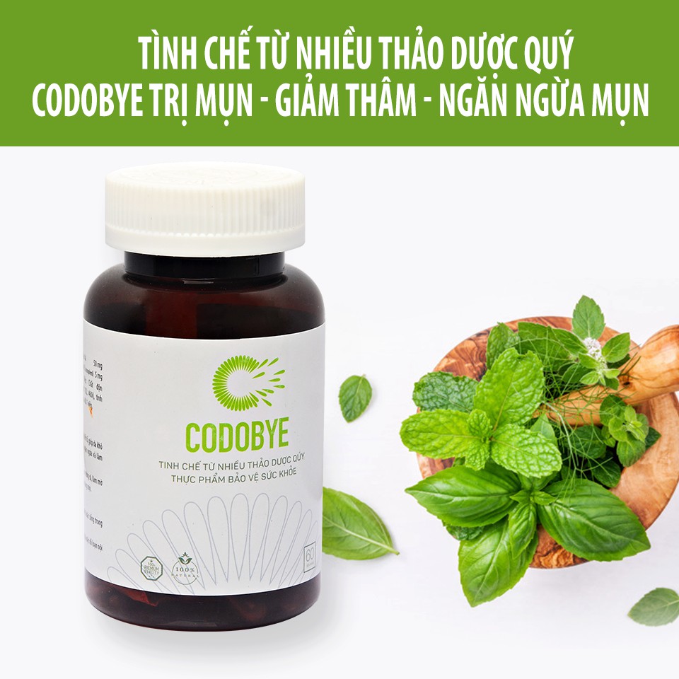 ✅ [CHÍNH HÃNG] Viên Uống Mụn CODOBYE ® hộp 60v - Thảo Dược An Toàn