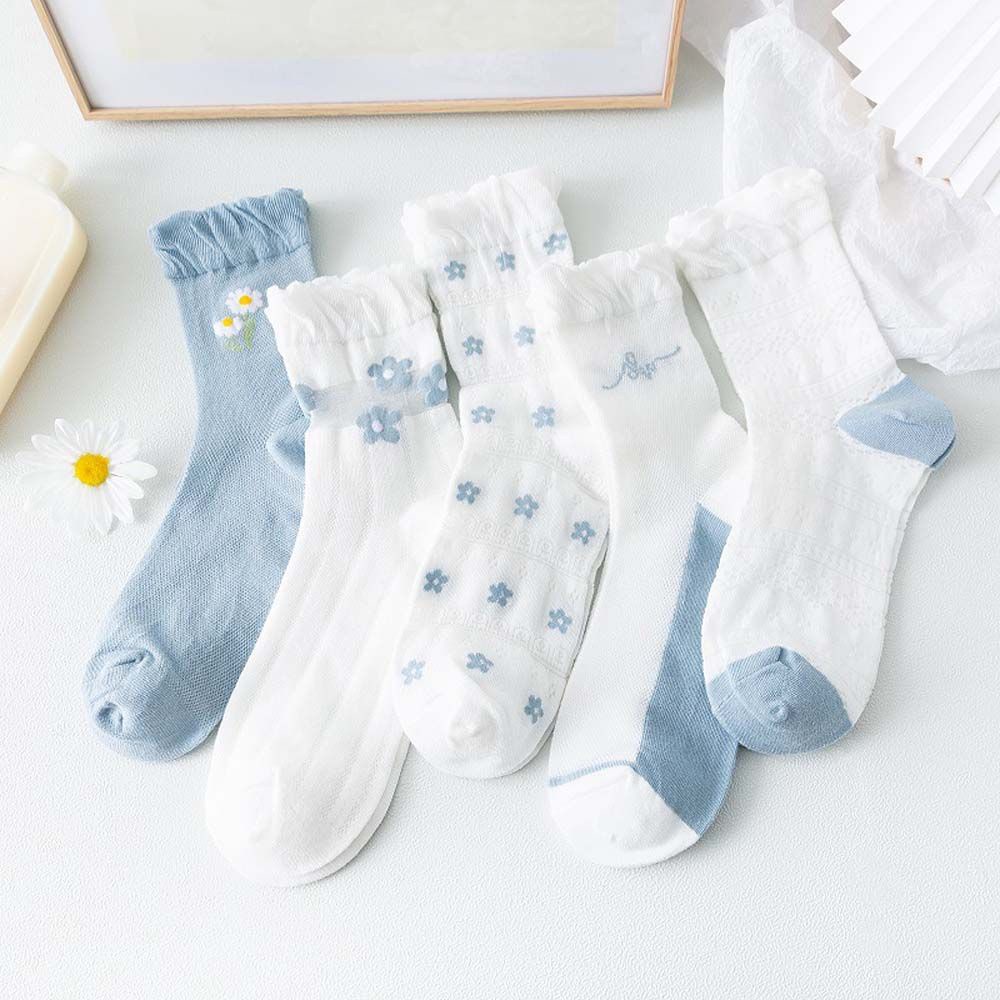 Vớ Lưới Cotton Trong Suốt Thoáng Khí In Hoa Thời Trang Mùa Hè Cho Nữ