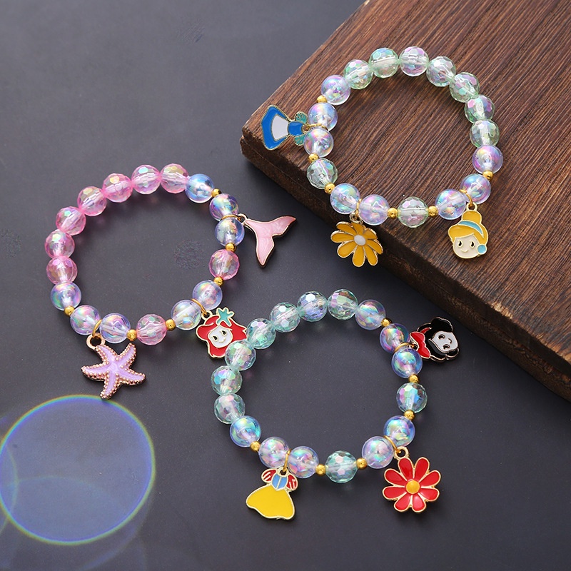 Vòng Đeo Tay Mặt Hợp Kim Hình Kỳ Lân/Bạch Tuyết/Nàng Tiên Cá Hoạt Hình Cho Bé Gái