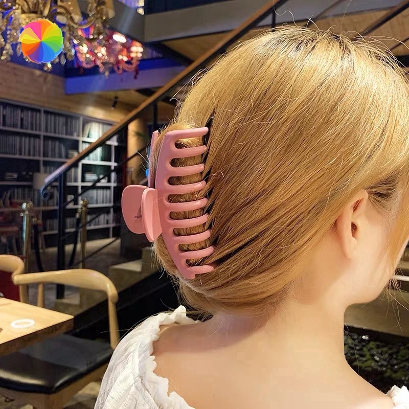 Kẹp Tóc Nhựa Màu Đơn Sắc Thời Trang Hàn Quốc Cho Nữ