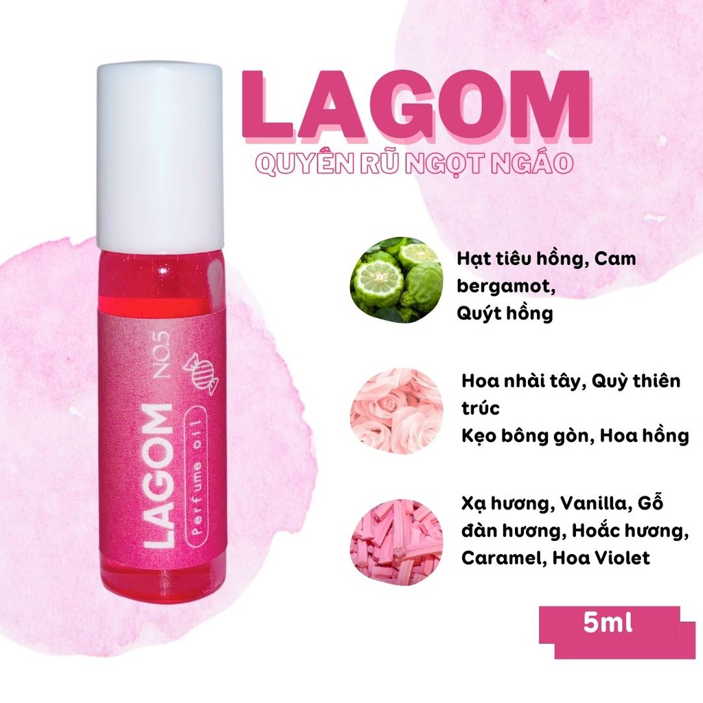 Tinh dầu nước hoa Pháp 5ml - Nước hoa nữ thơm lâu. Nước hoa nguyên chất